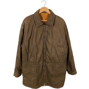 Vintage Valentino Pelle Brown Nubuck Leather Long Coat coat men's size Large